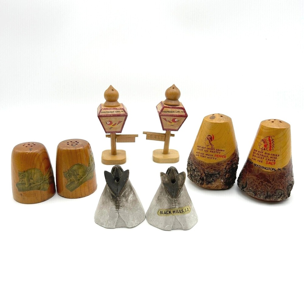 Vintage Salt & Pepper Shakers Lot 4 Sets MCM Travel Roadside Souvenir